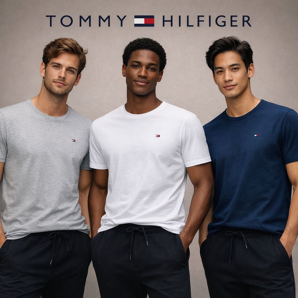 Tris t-shirt Tommy Hilfiger Bianca/grigia/Blu