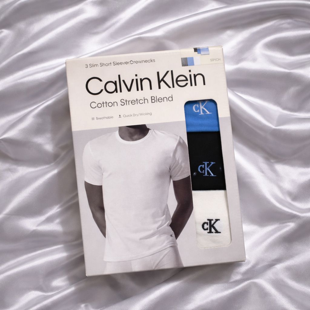 Tris T-shirt Calvin Klein Bianca/nera/azzurra