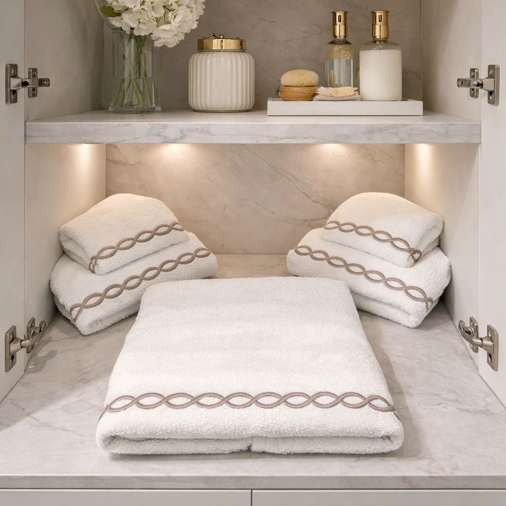 Set 5 pezzi con ricamo Pratesi