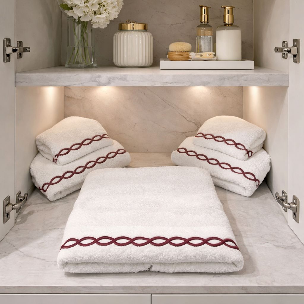 Set 5 pezzi con ricamo Pratesi