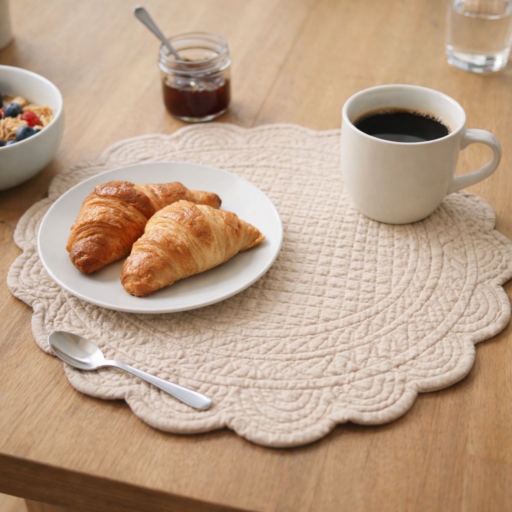 Tovaglietta americana trapuntata TONDA Blanc Mariclo'