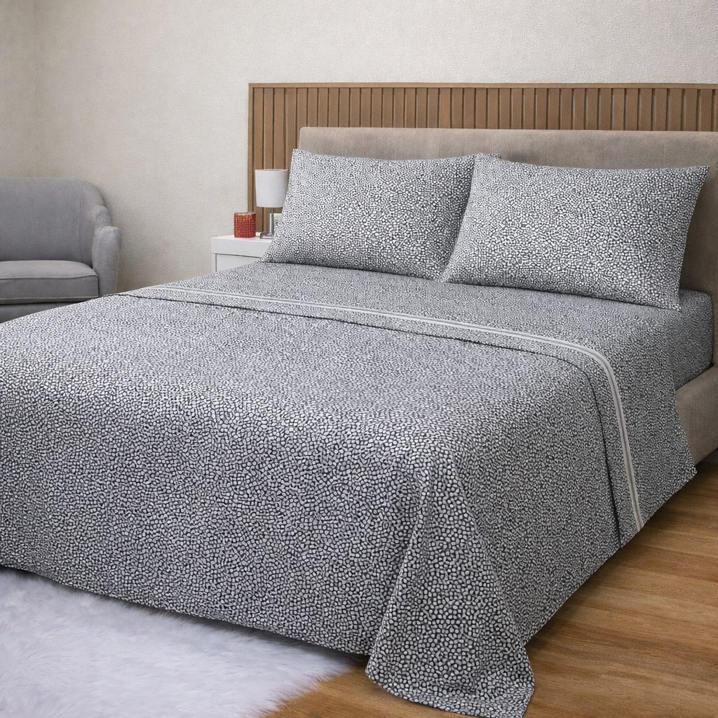 Completo lenzuolo micro geometrica con riga