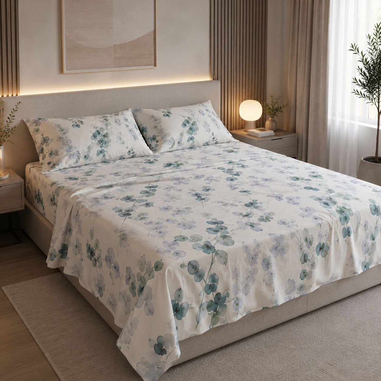Completo Lenzuola Orchidea Acquarello