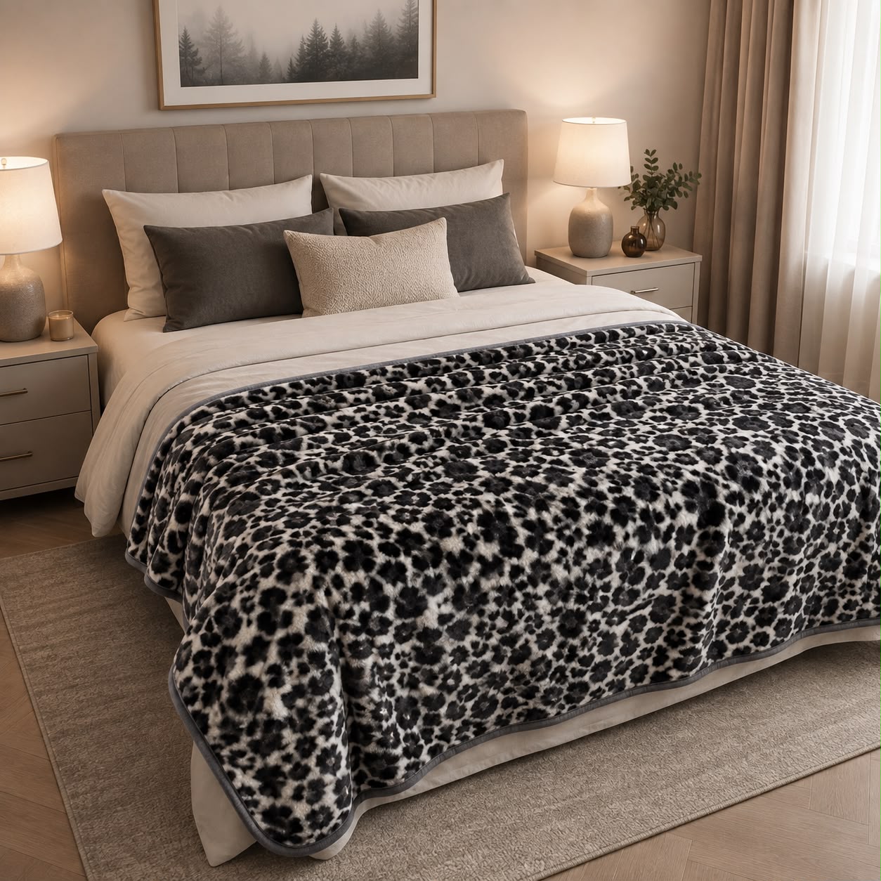 Coperta stampata Everest leopardata