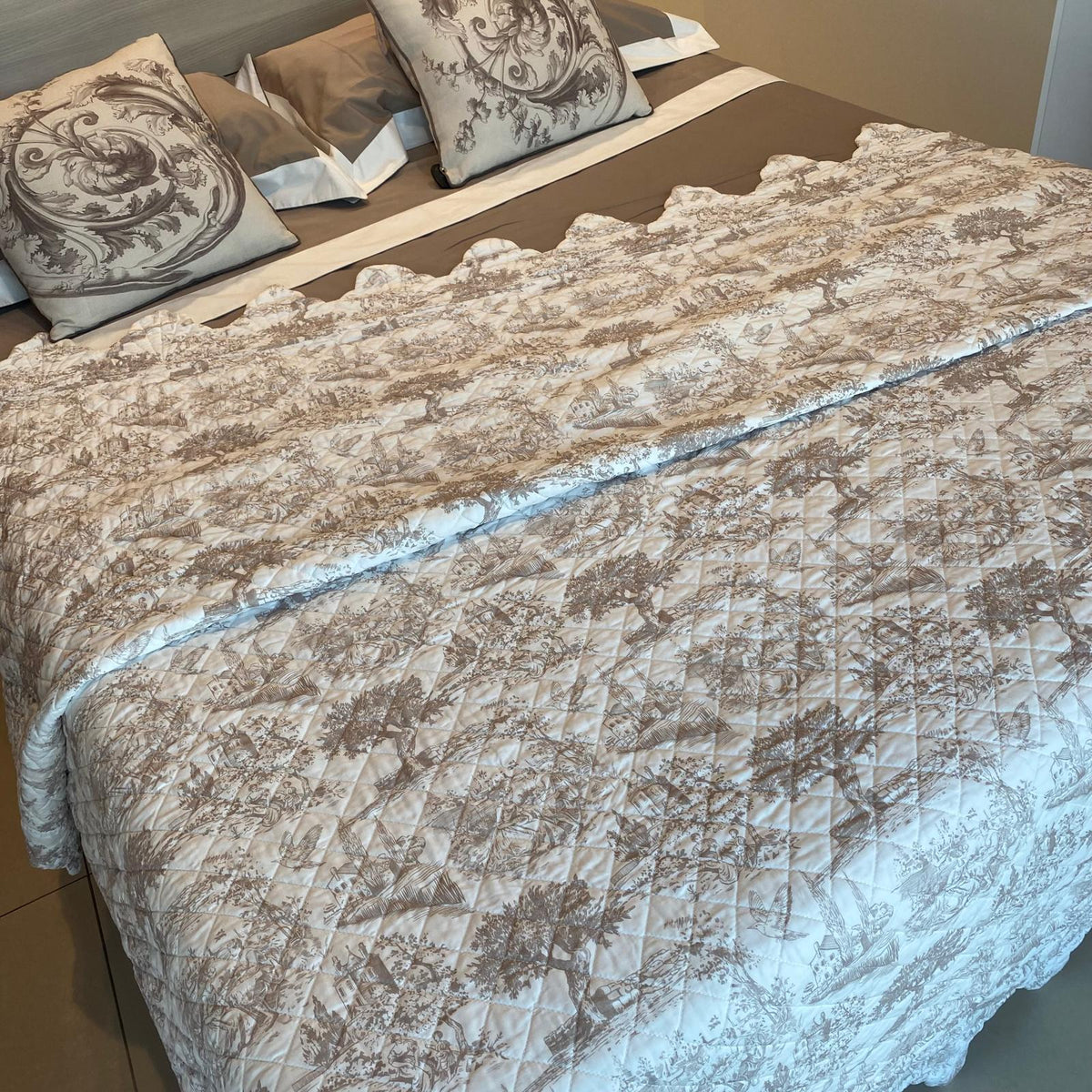 Trapuntina Blanc Mariclo' Toile de Jouy con gala