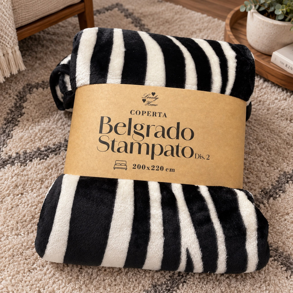 Coperta stampata Belgrado Embossed Zebrata