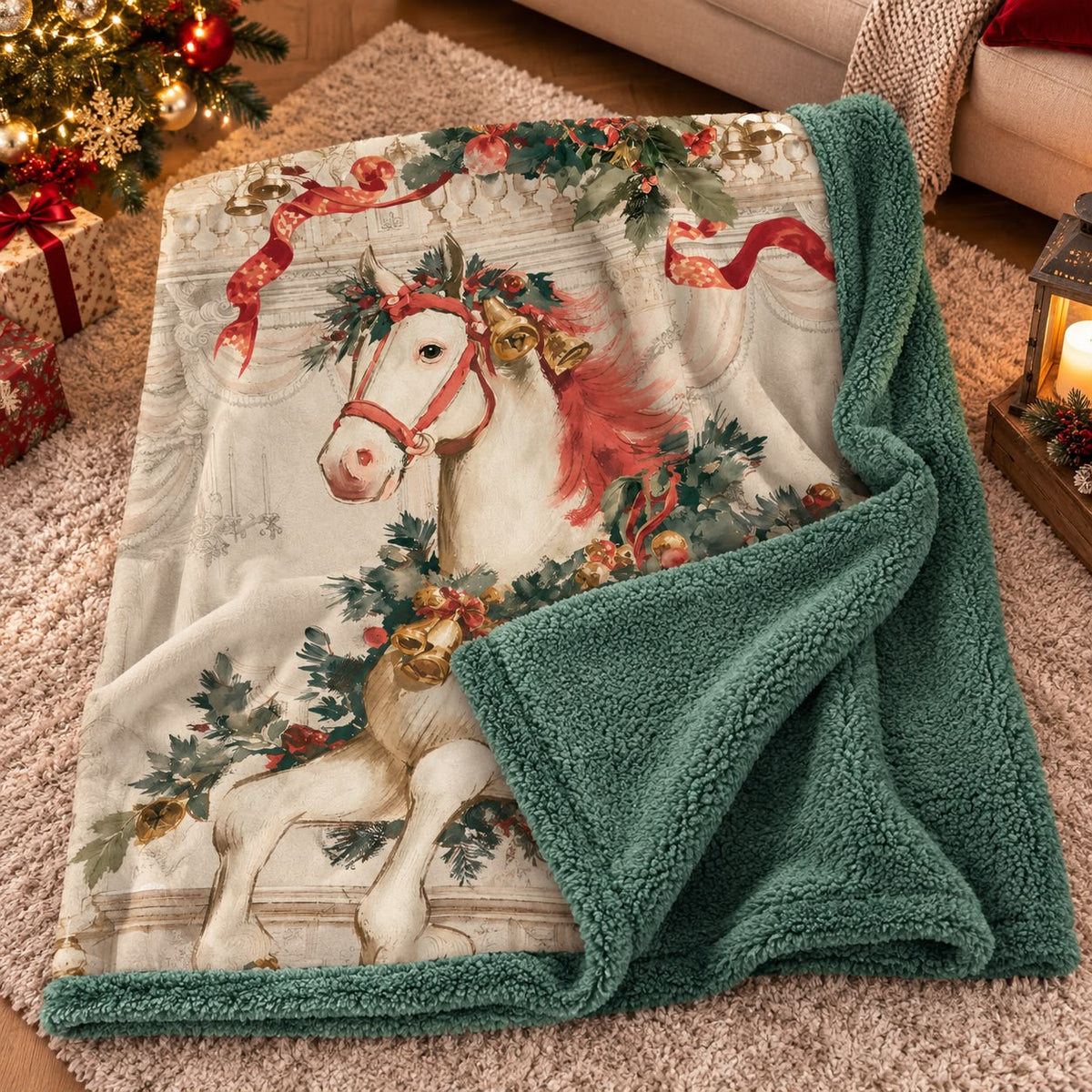 Plaid con sherpa Blanc Mariclo' Cavallino