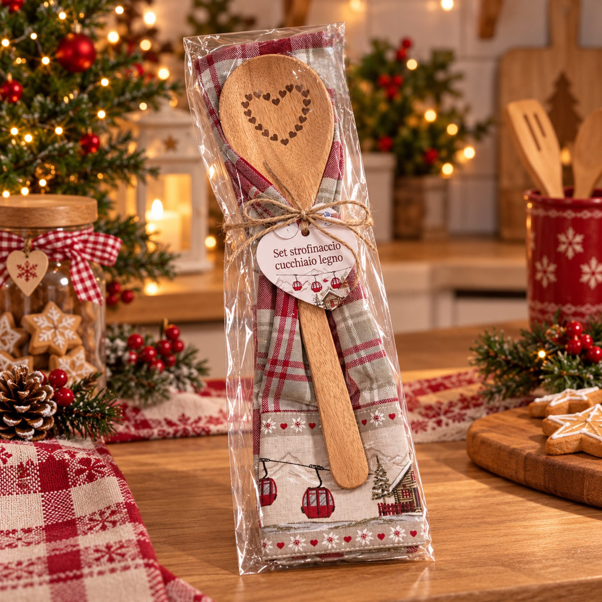 Set strofinaccio + mestolo in legno