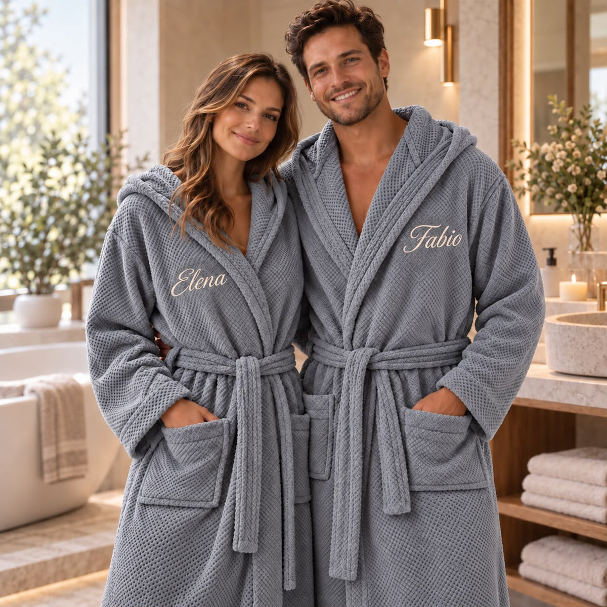 Accappatoio Unisex POP CORN OTTANIO Con Nome o iniziale Personalizzato