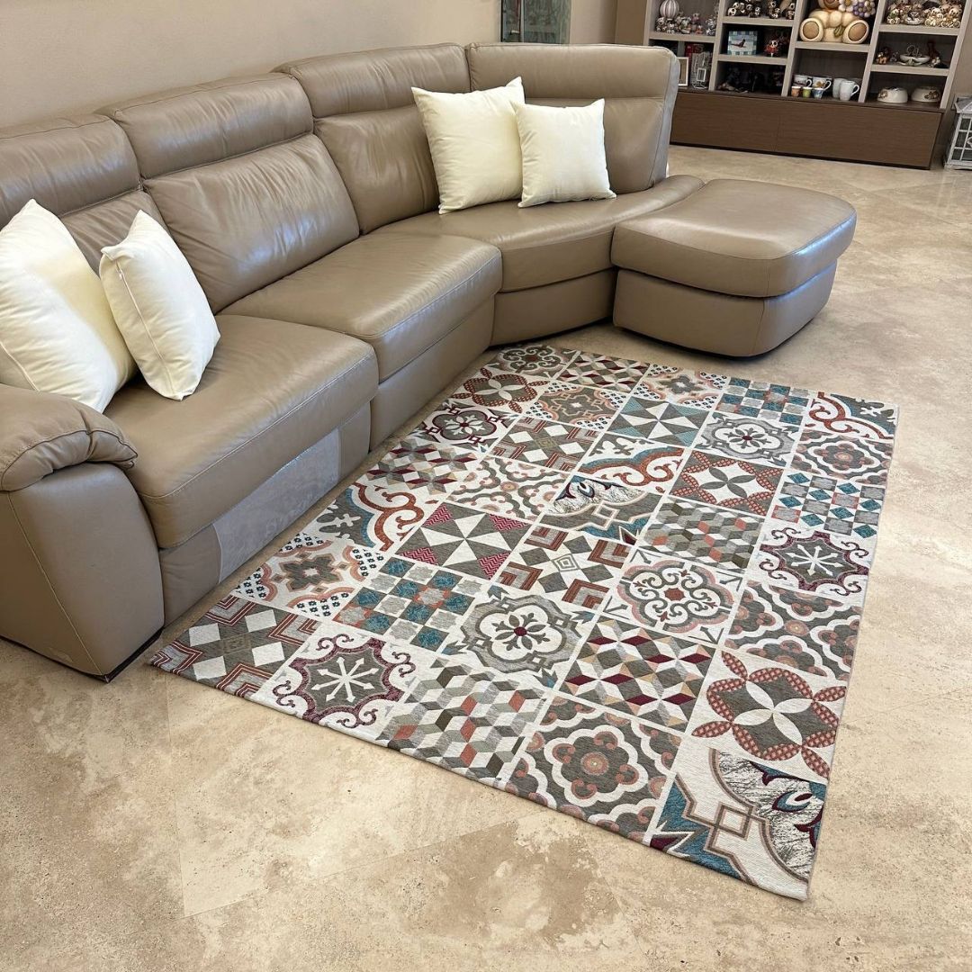Tappeto Arredo Maioliche Cammello