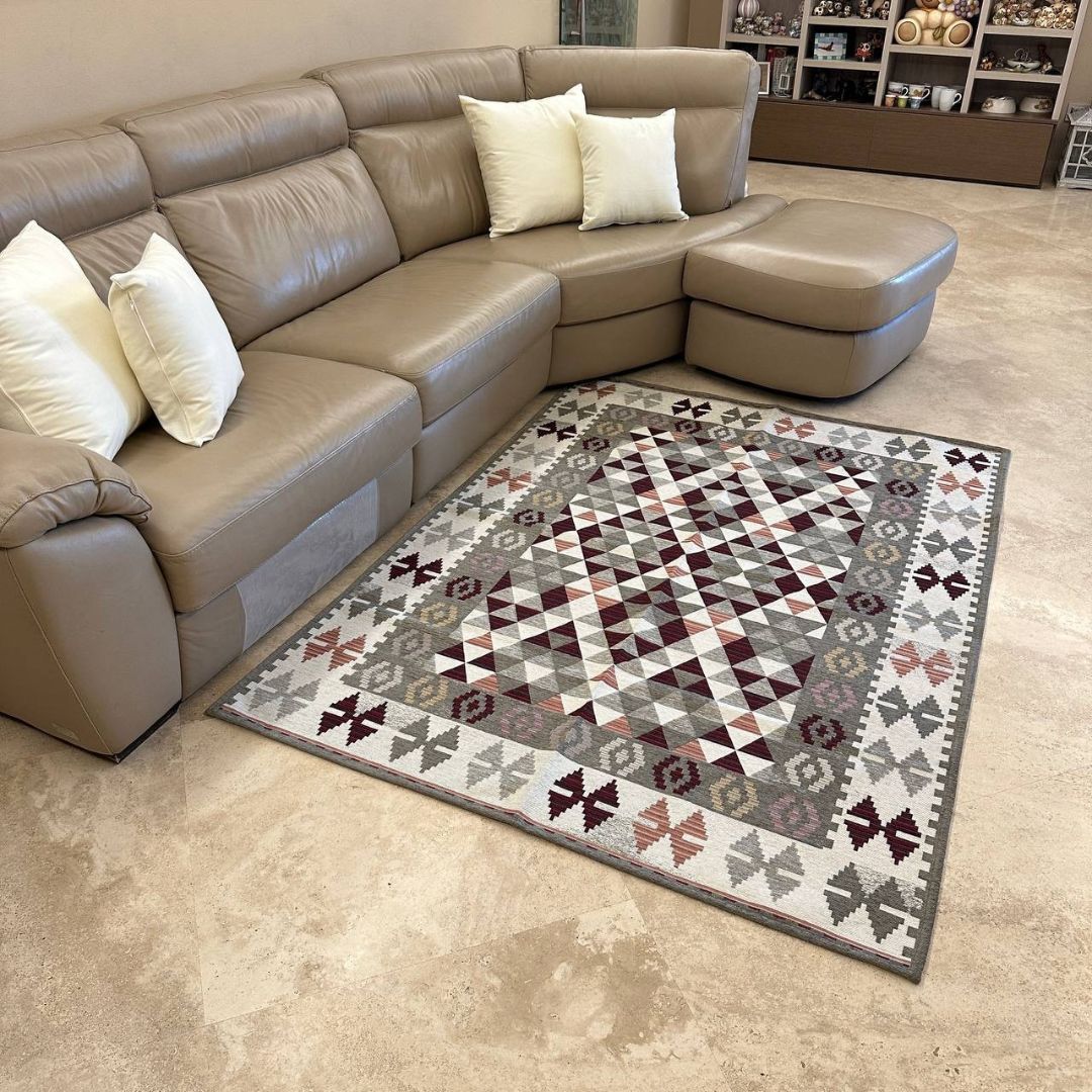Tappeto Arredo Kilim Grigio Caldo