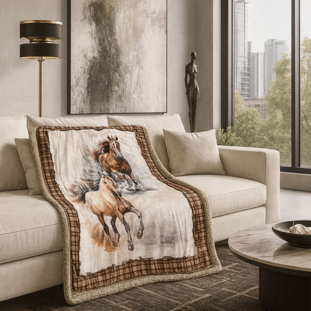 Plaid Stampa Digitale Cavalli