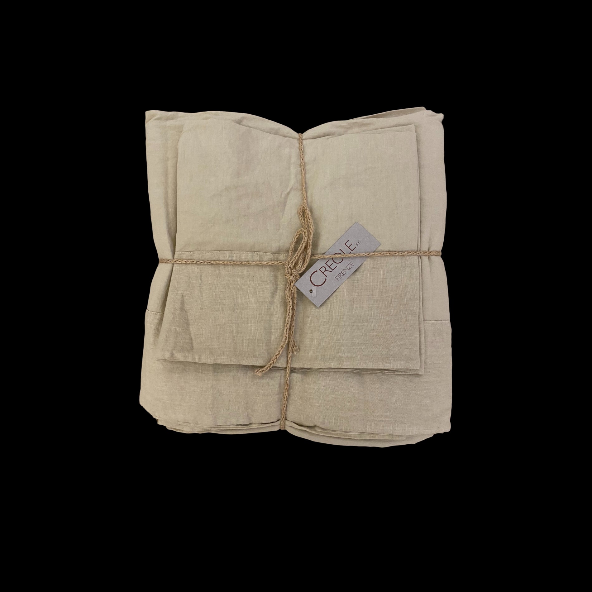 Completo Copripiumino Matrimoniale Lino E Cotone Stone Wash