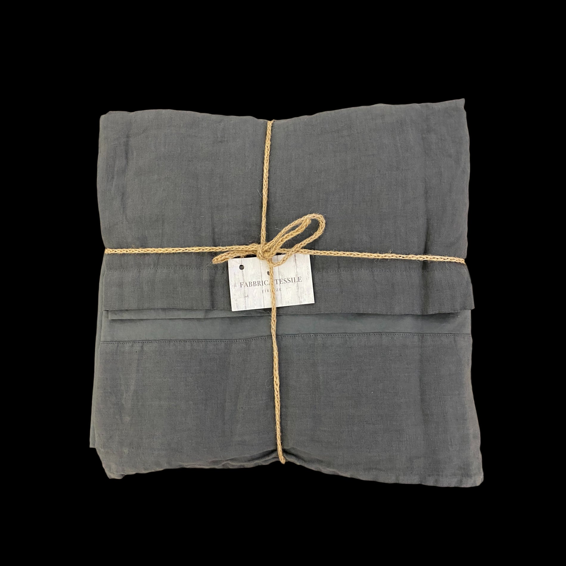 Completo Copripiumino Matrimoniale Lino E Cotone Stone Wash