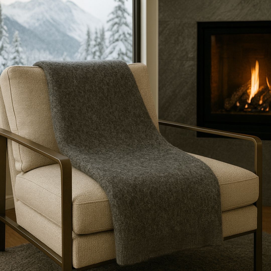 Coperta Lana Vergine Mohair Tinta Unita