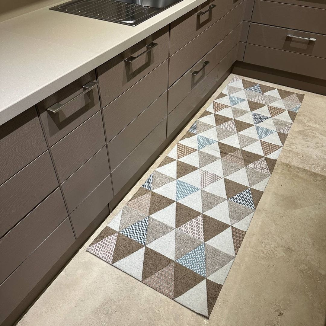 Tappeto Arredo Triangoli Beige