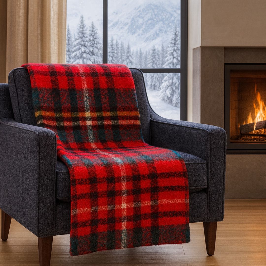 Coperta Lana Vergine Mohair scozzese