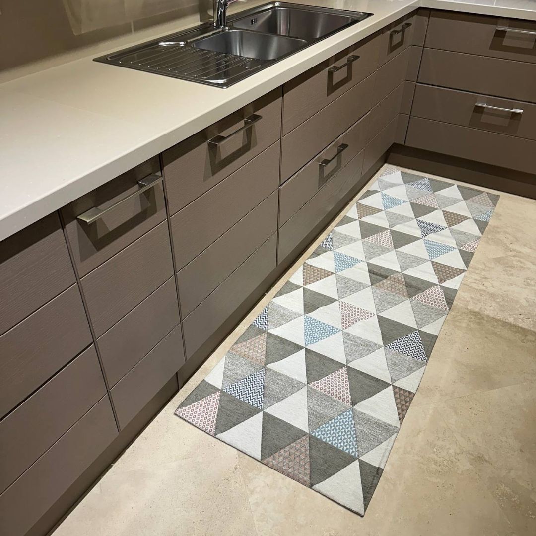 Tappeto Arredo Triangoli Grigio