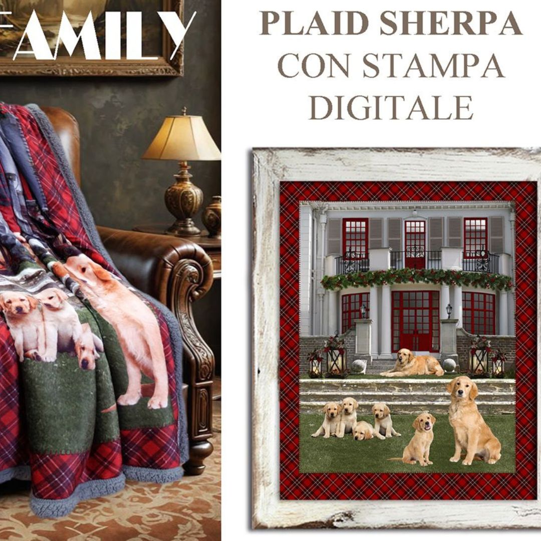 Plaid Stampa Digitale Cani Family