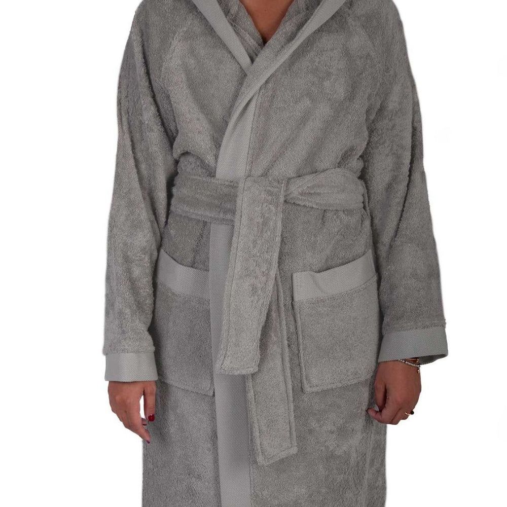 Accappatoio Unisex In Spugna Joly GRIGIO Con Nome Personalizzato