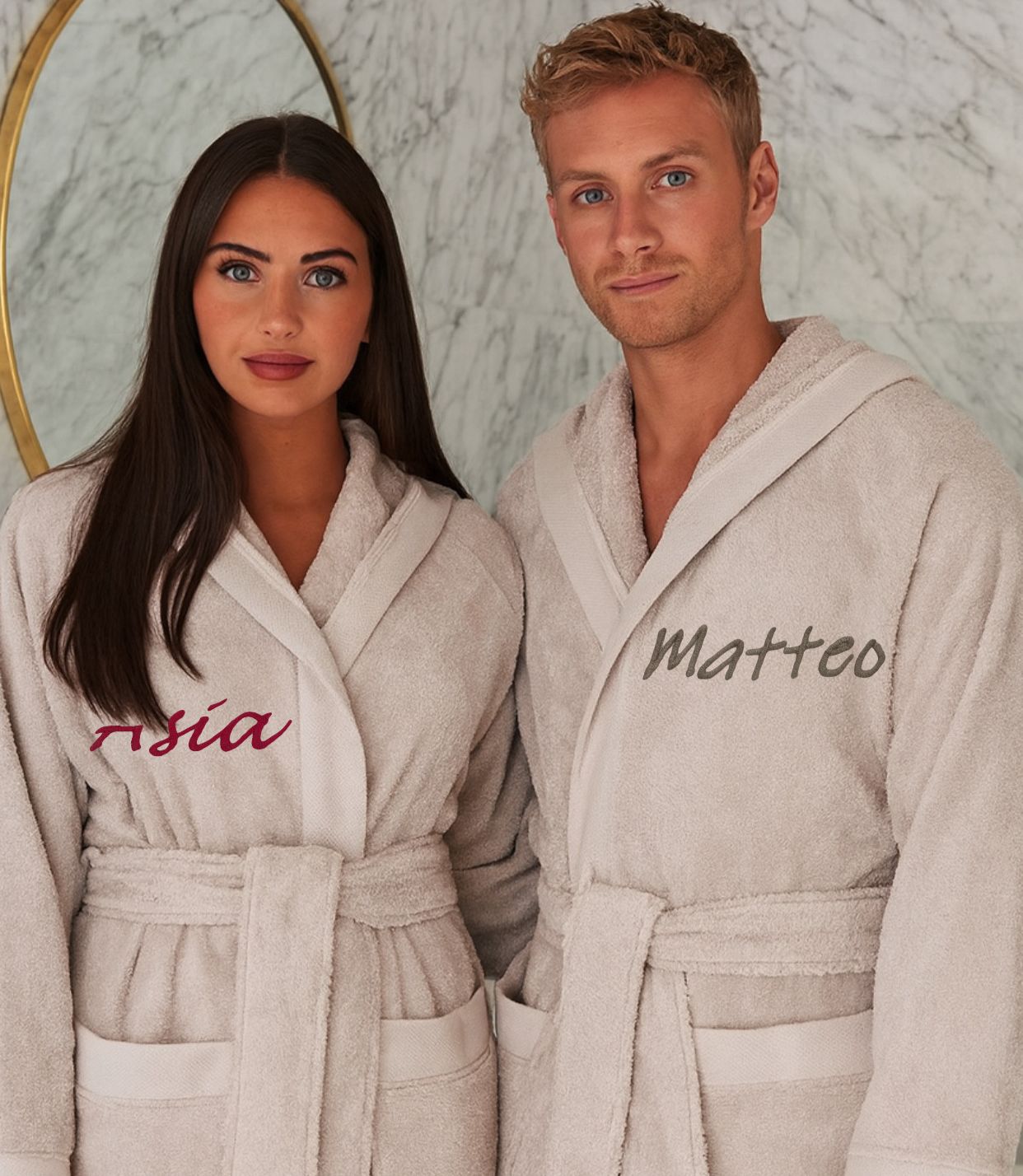 Accappatoio Unisex in SPUGNA Joly OSTRICA con Nome Personalizzato