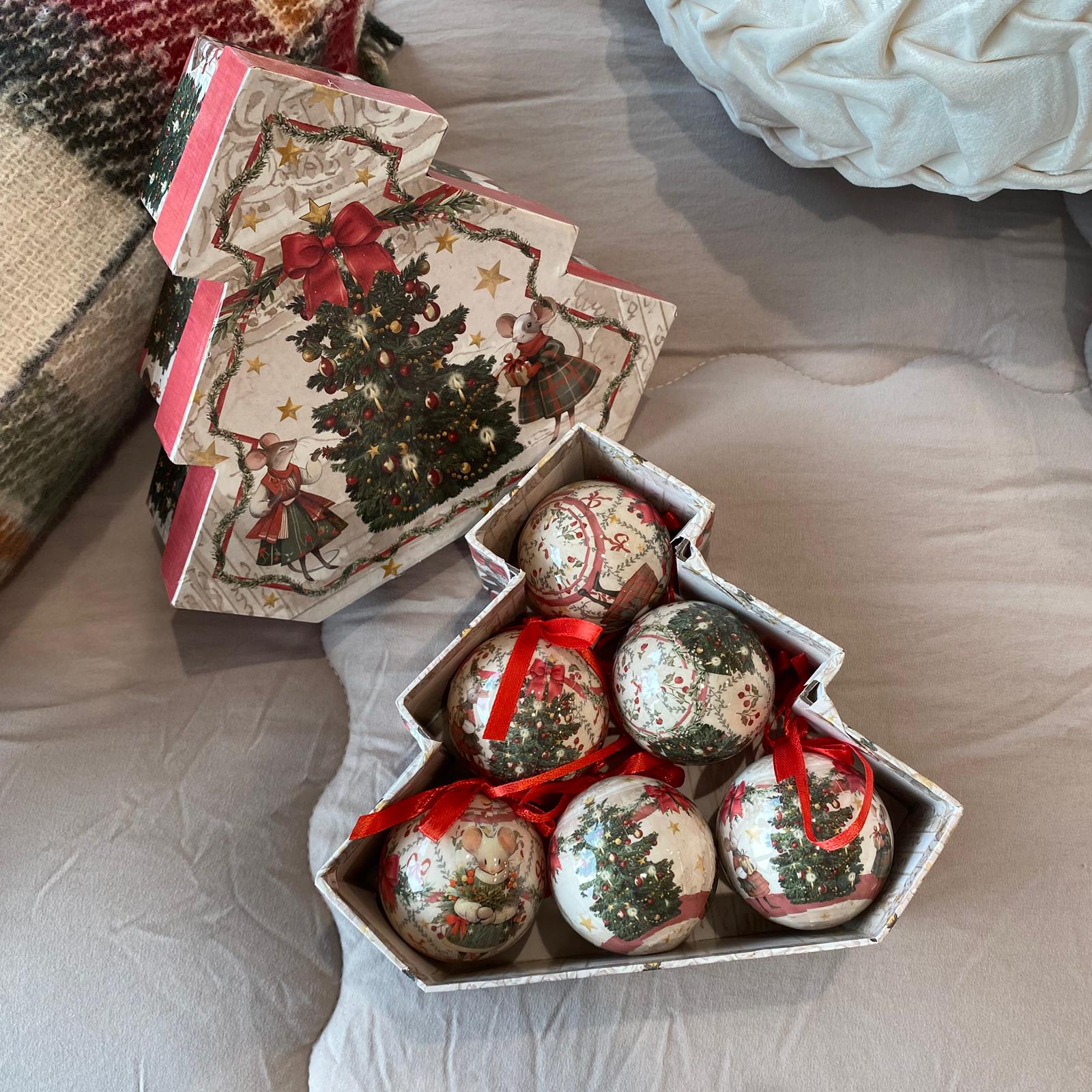 Set 6 palline in scatola Albero Blanc Mariclo'
