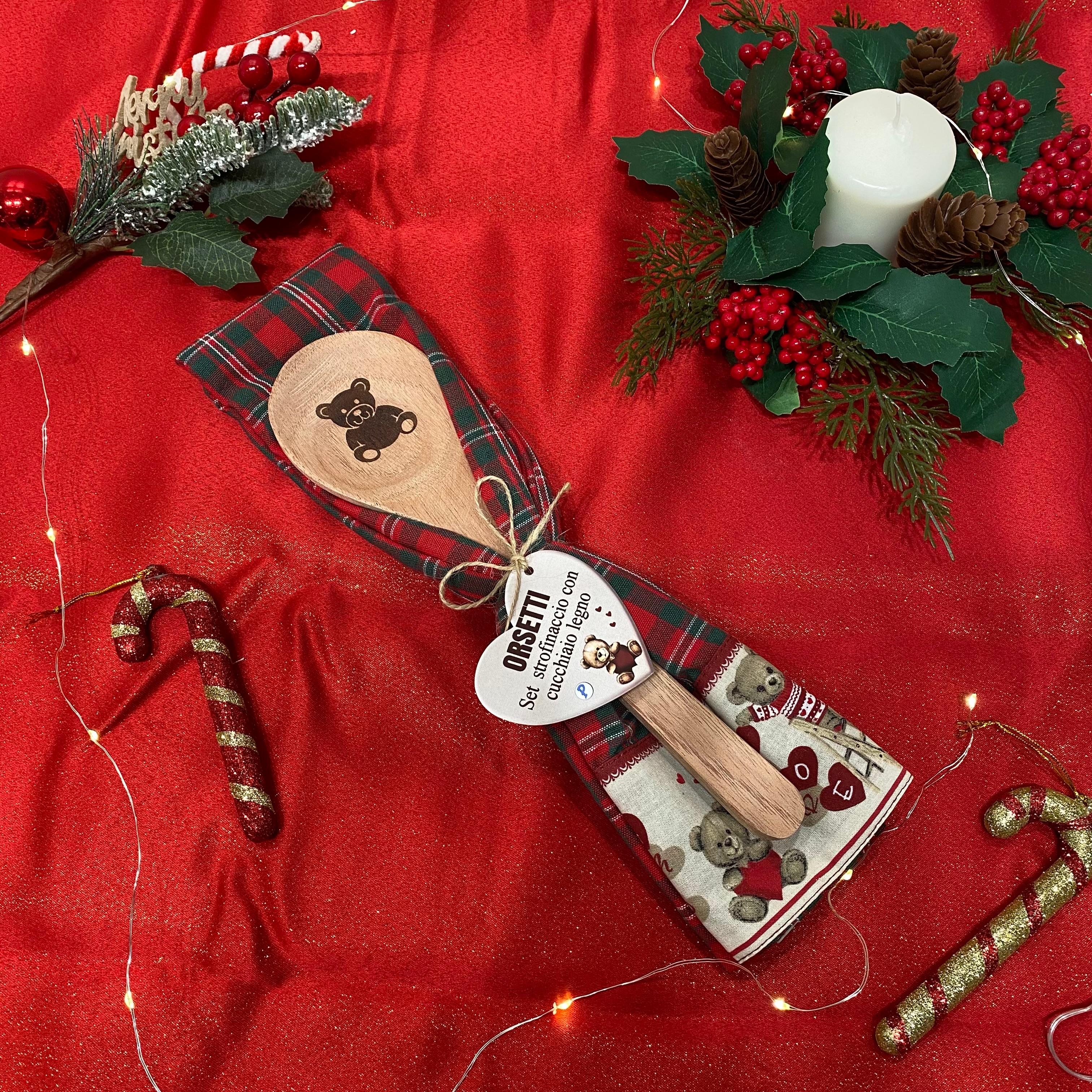 Set strofinaccio con mestolo legno