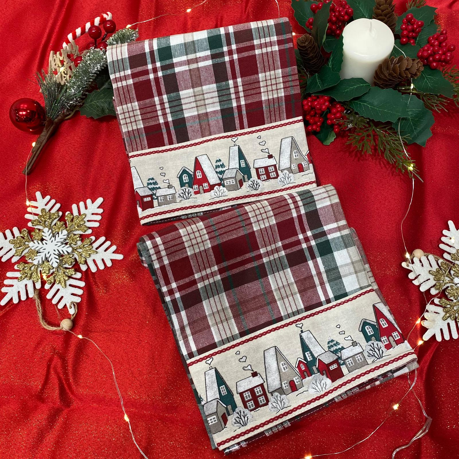 Set 2 strofinacci con bordo Casine