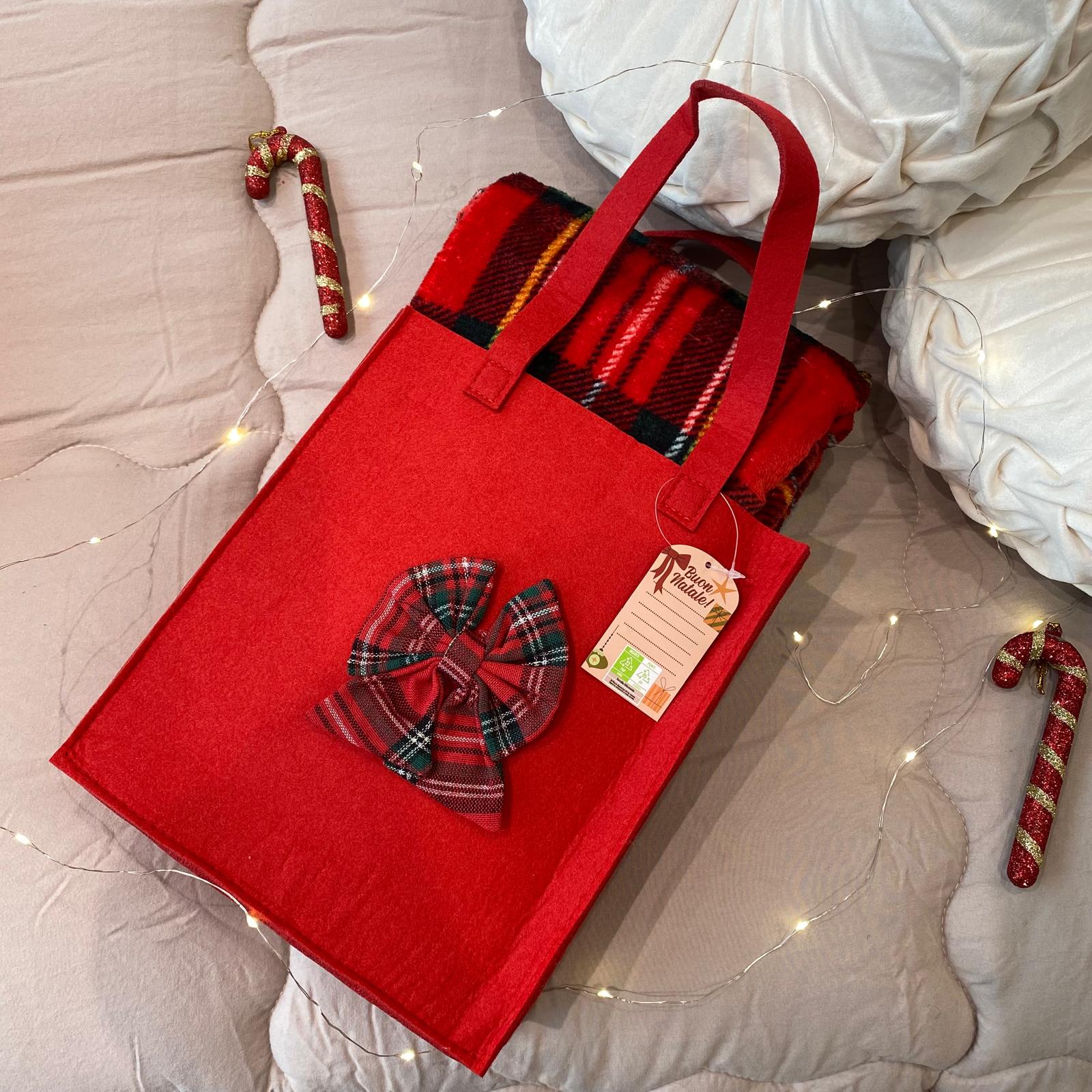 Set plaid + borsa in pannolenci