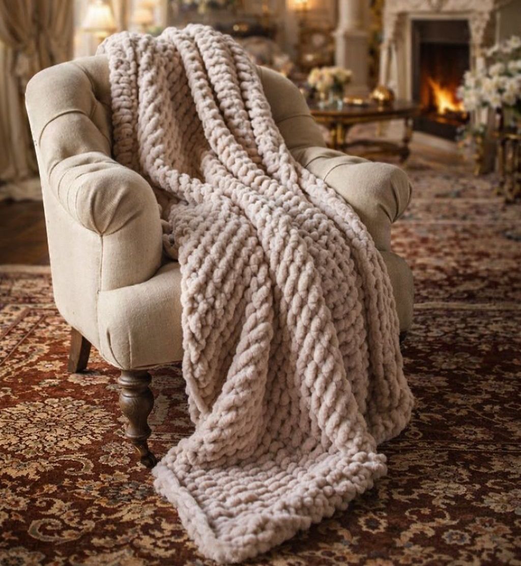 Plaid in ciniglia Blanc Mariclo'