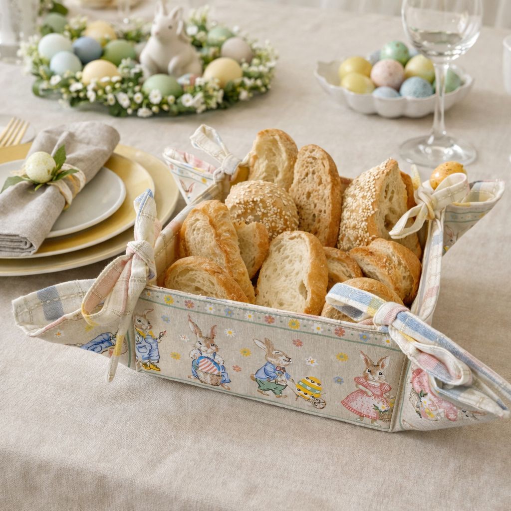 Cestino porta pane coniglietti pasquali