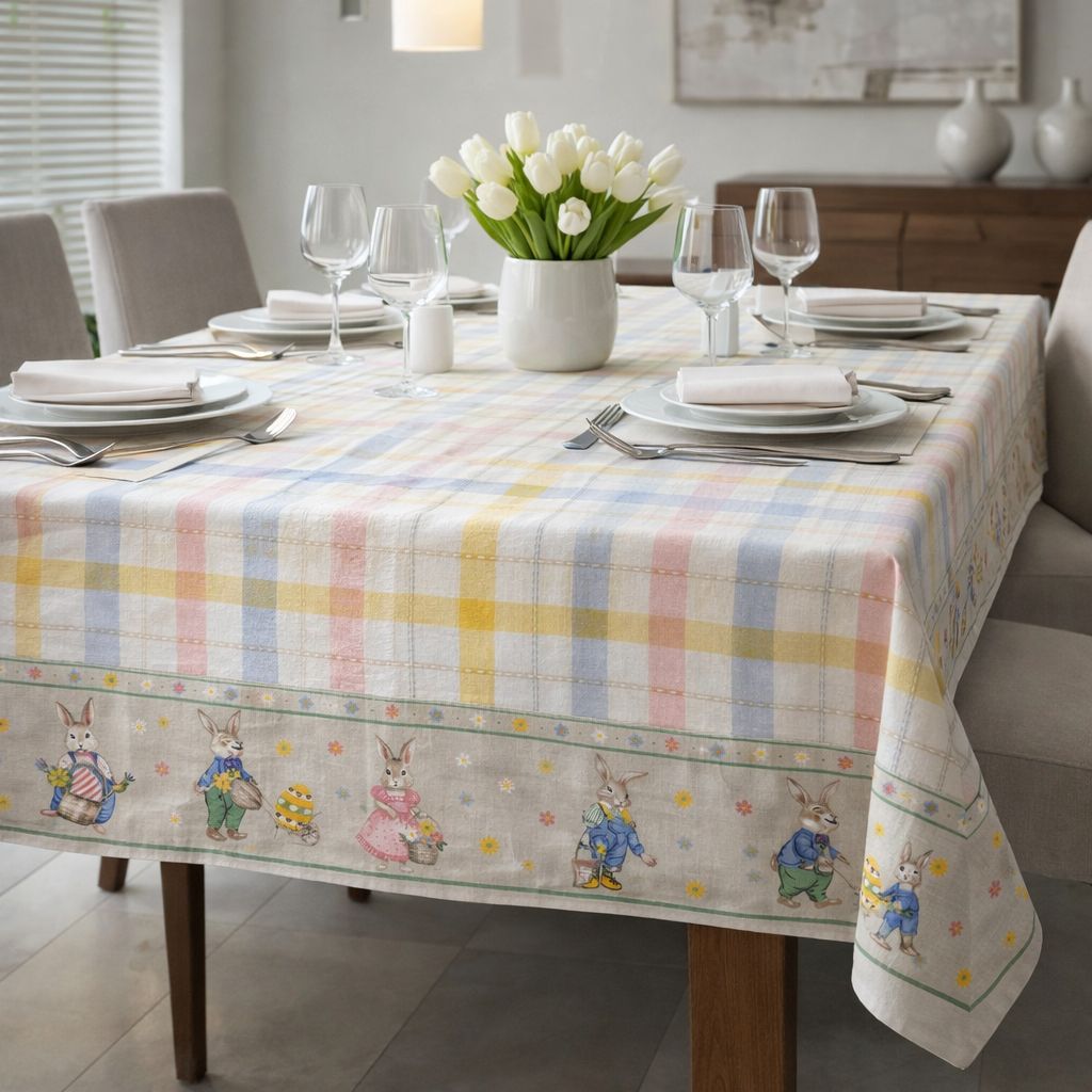 Tovaglia Coniglietti pasquali in cotone