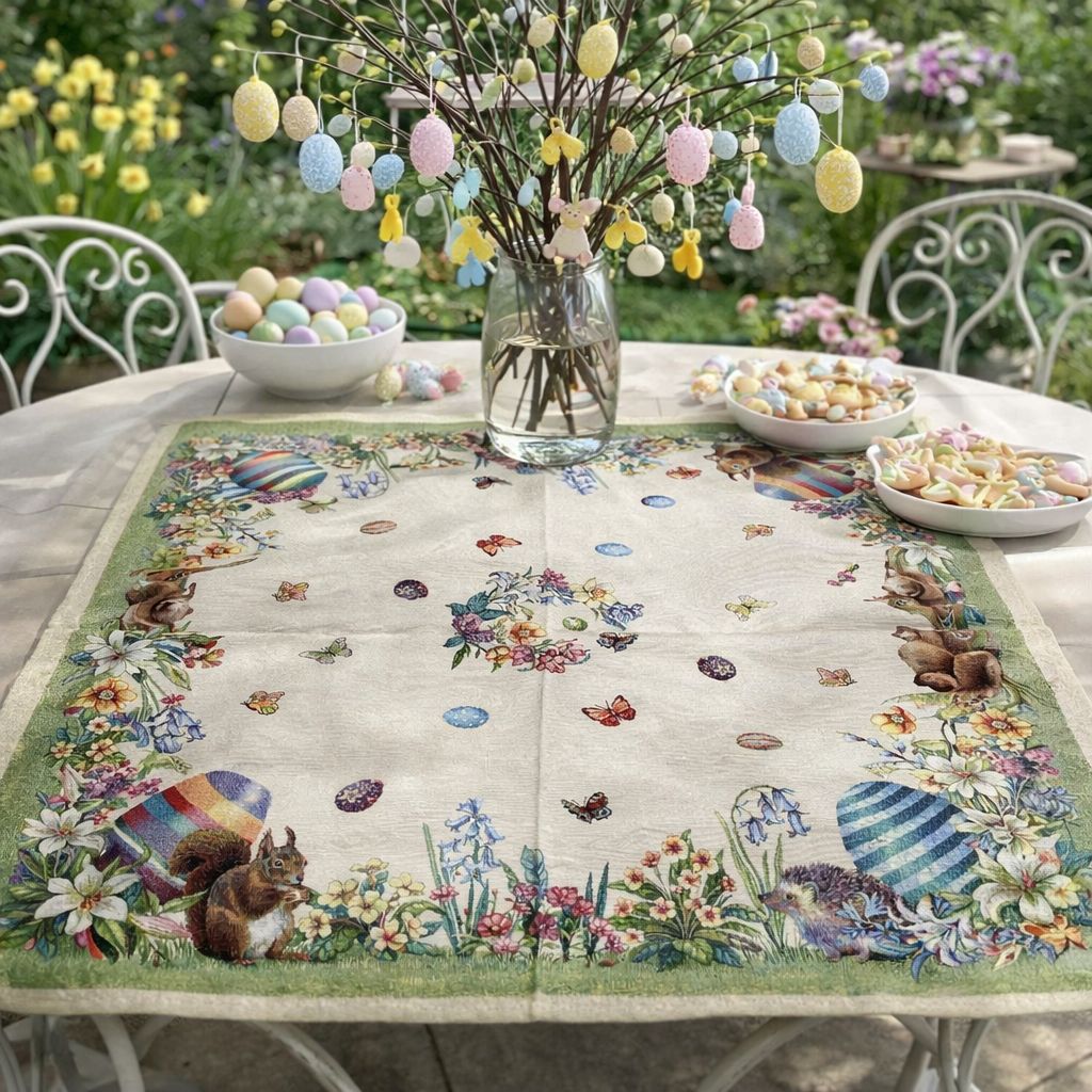 Centro tavola gobelin 90x90 scoiattolo