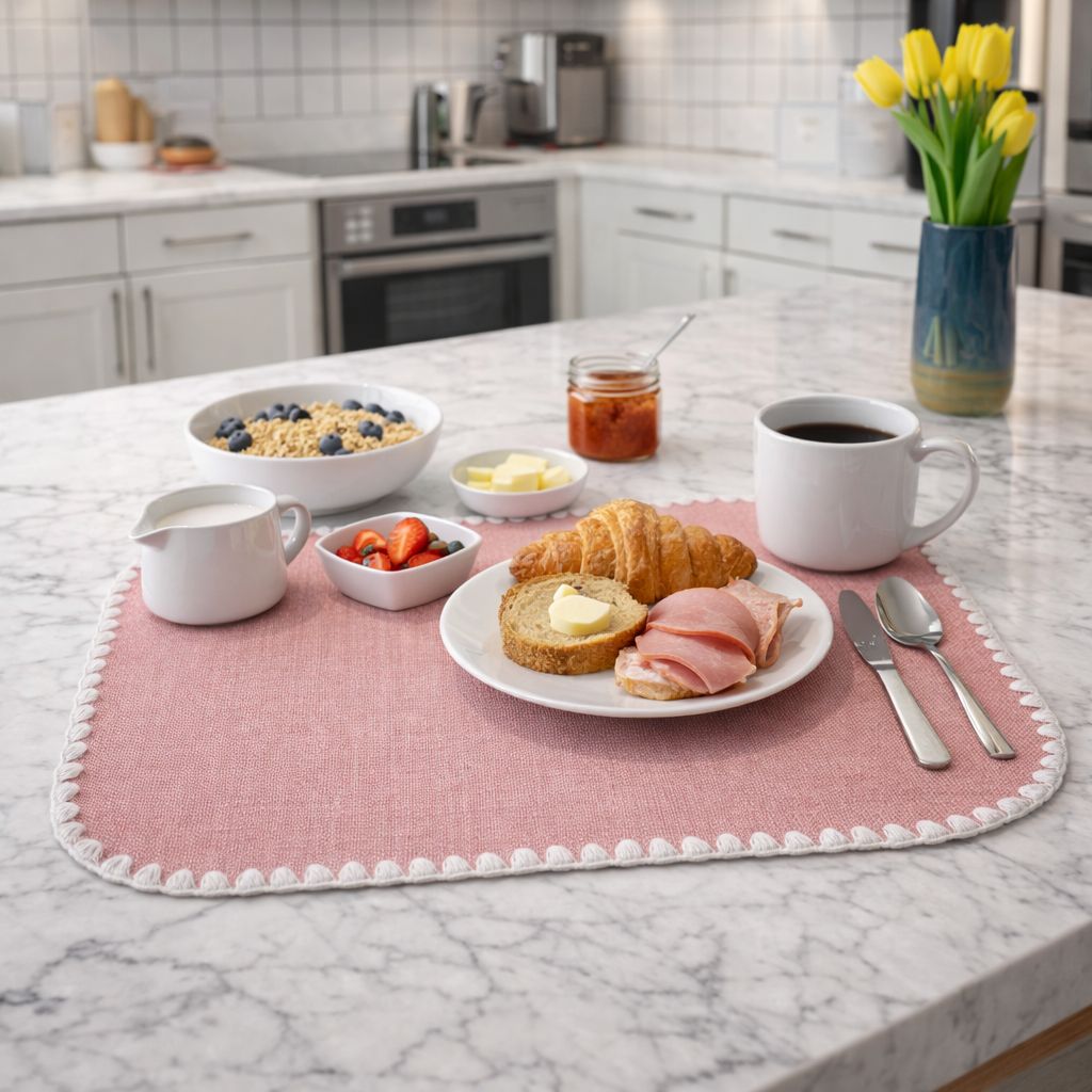 Tovaglietta americana rettangolare in tessuto effetto lino