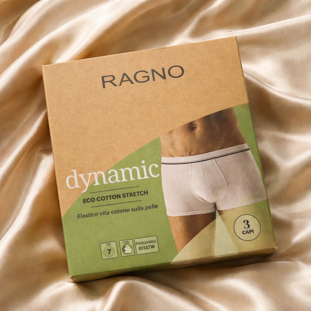 Tris Boxer eco cotone 61147W Ragno