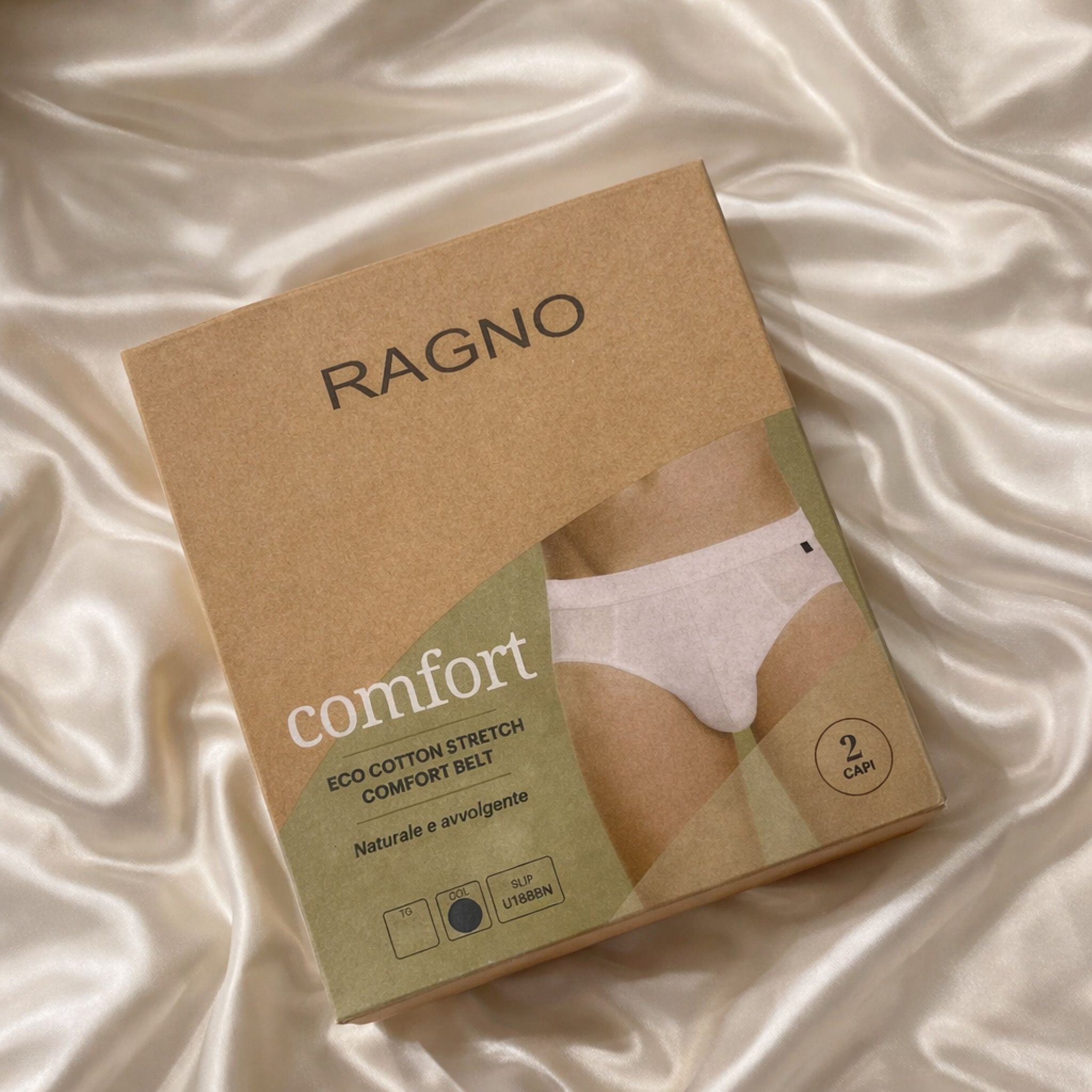 2 Slip eco cotone U188BN Ragno