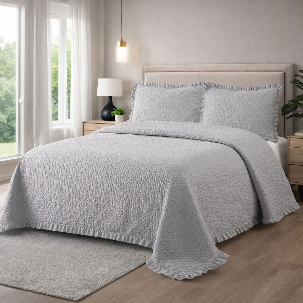 Set trapuntino + 2 federe Matrimoniale Denise zig zag 100grammi