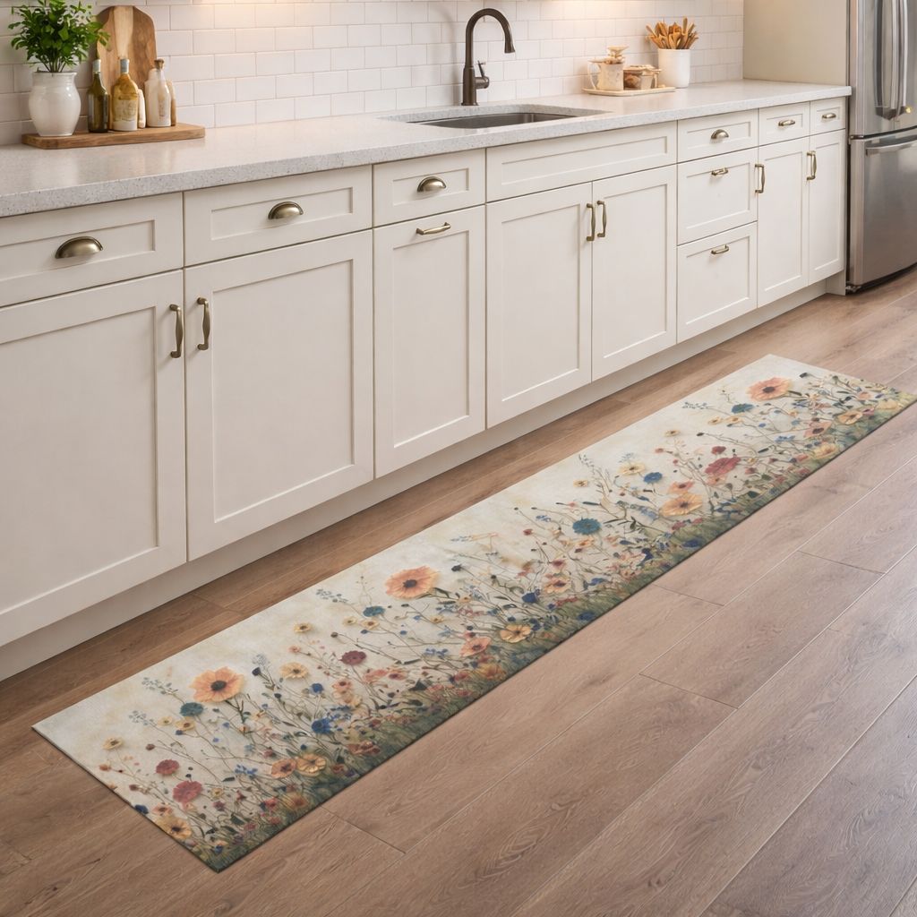 Tappeto In Vinile Al taglio Prato fiorito