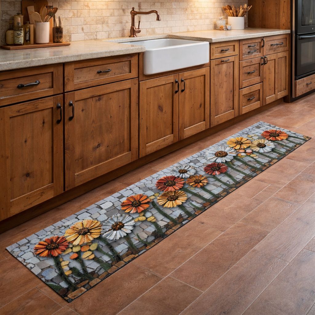 Tappeto In Vinile Al taglio Giardino Rustico