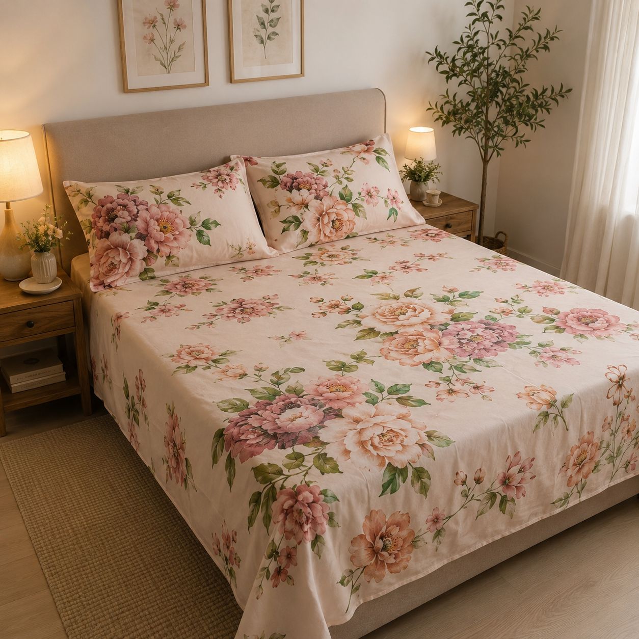 Completo Lenzuola Peonia