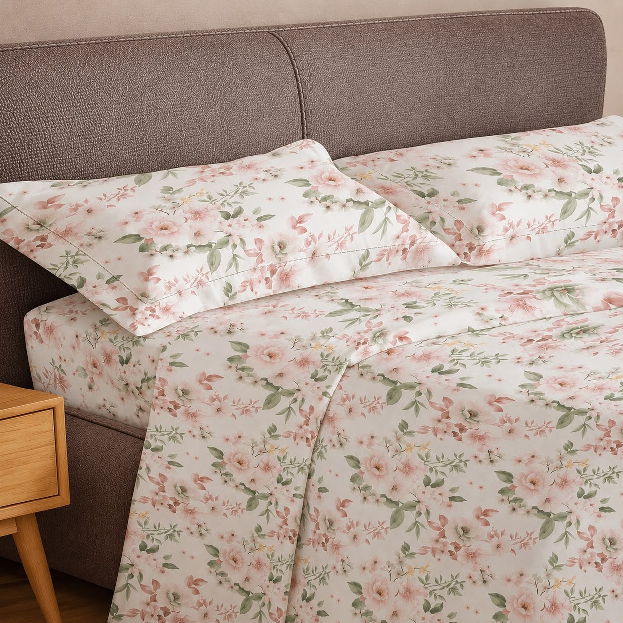 Completo Lenzuola Fioritura percalle