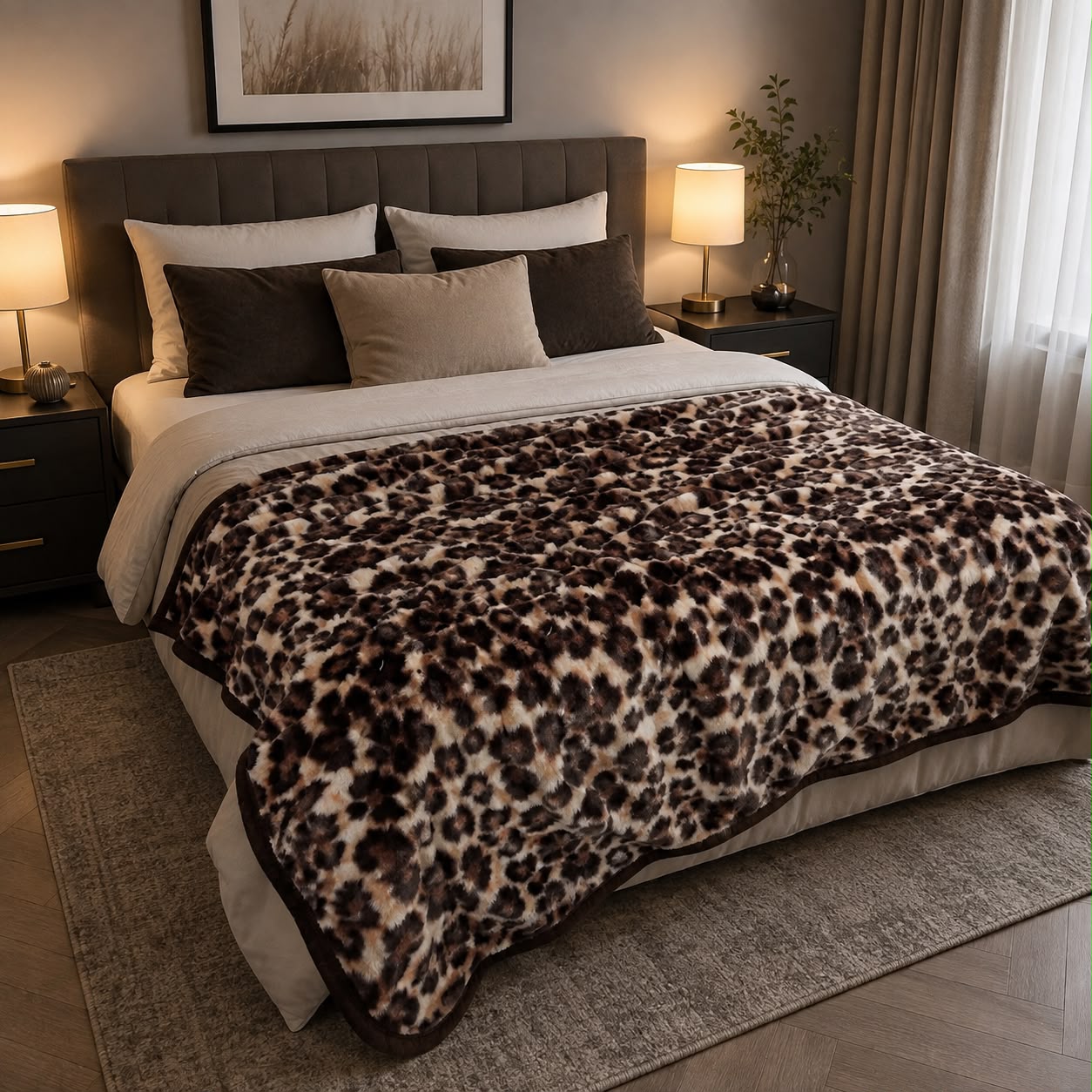 Coperta stampata Everest leopardata