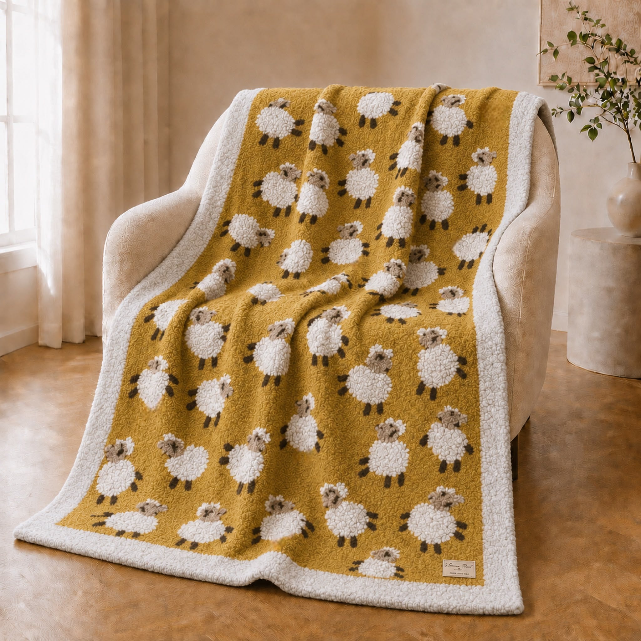 Plaid In Lana cotta Dolly Giallo Fabbrica Tessile