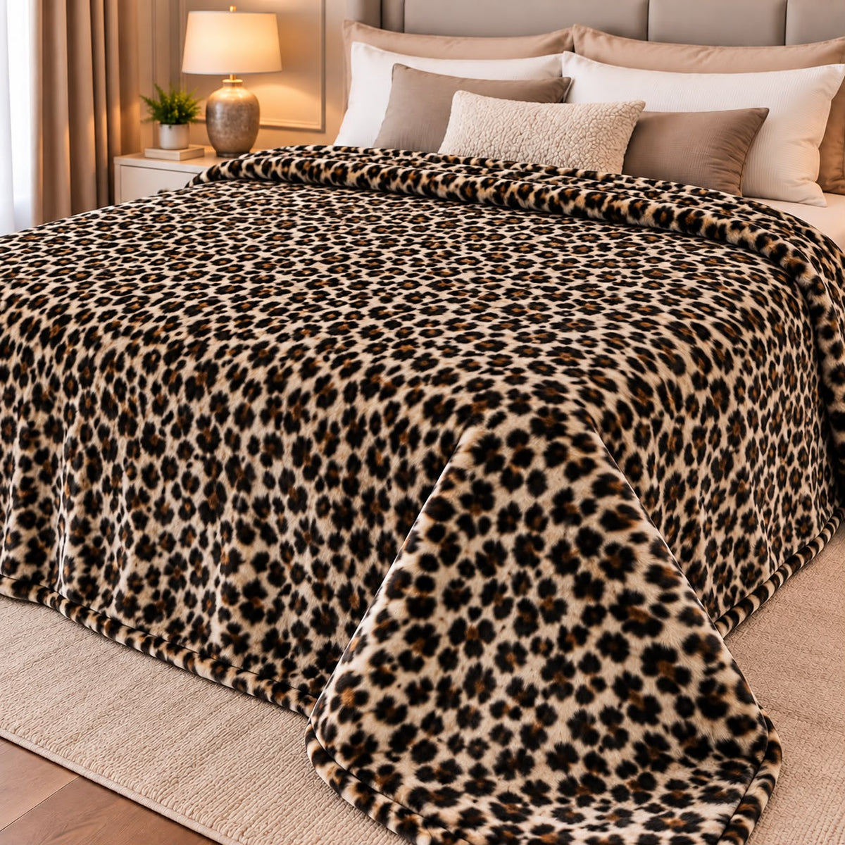 Coperta stampata Belgrado Embossed Leopardata