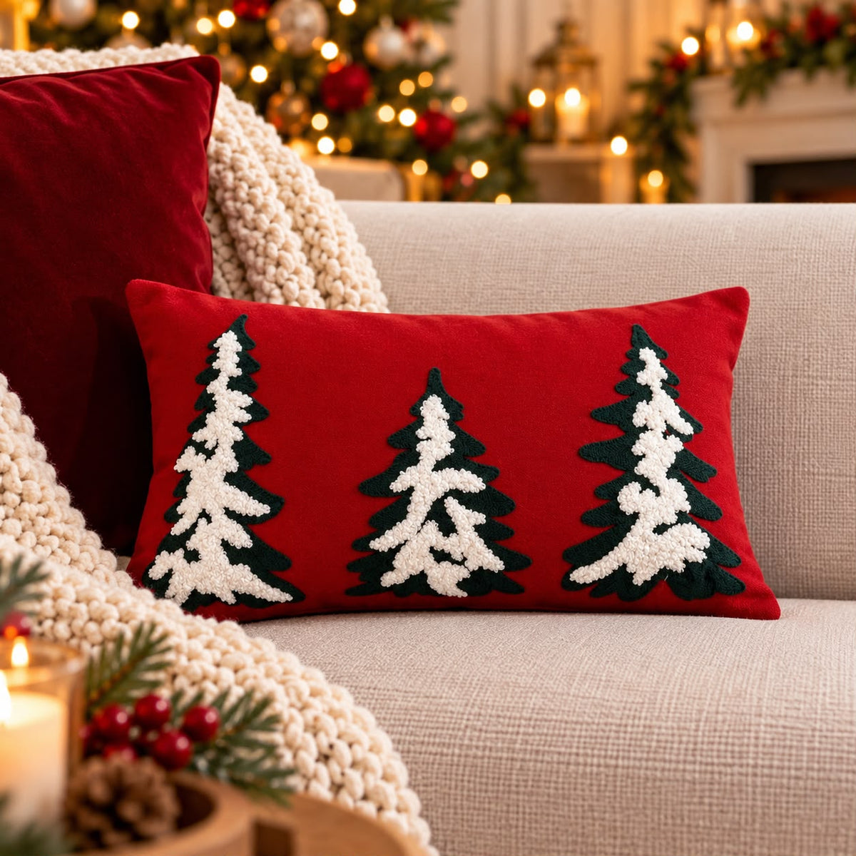 Cuscino Meid Alberi innevati Completo