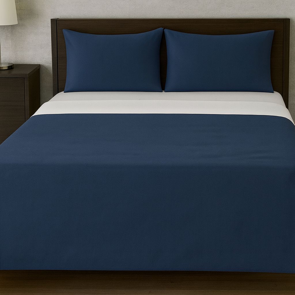 Completo Lenzuola Mano Pesca No Stiro Bicolor