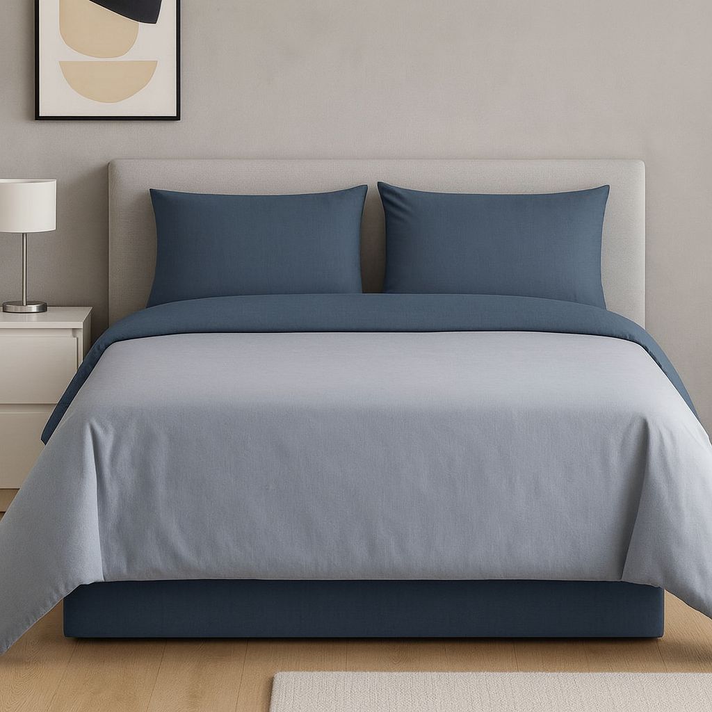 Completo Lenzuola Mano Pesca No Stiro Bicolor