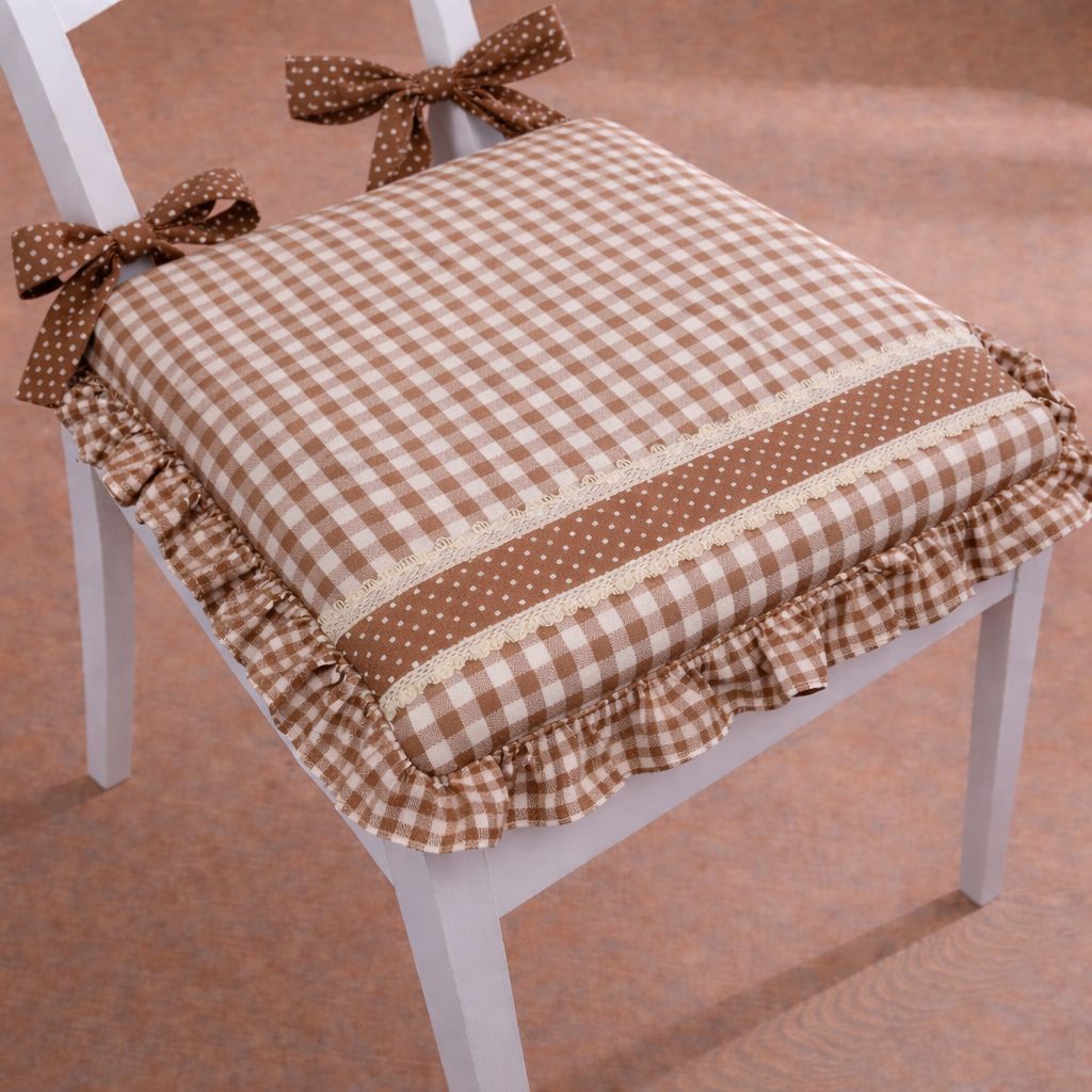 Cuscino da Sedia sfoderabile con gala a quadretti