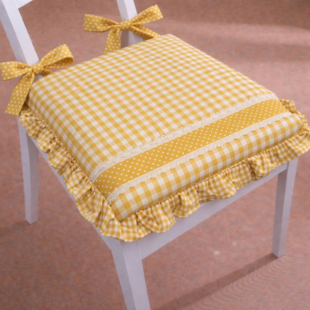 Cuscino da Sedia sfoderabile con gala a quadretti