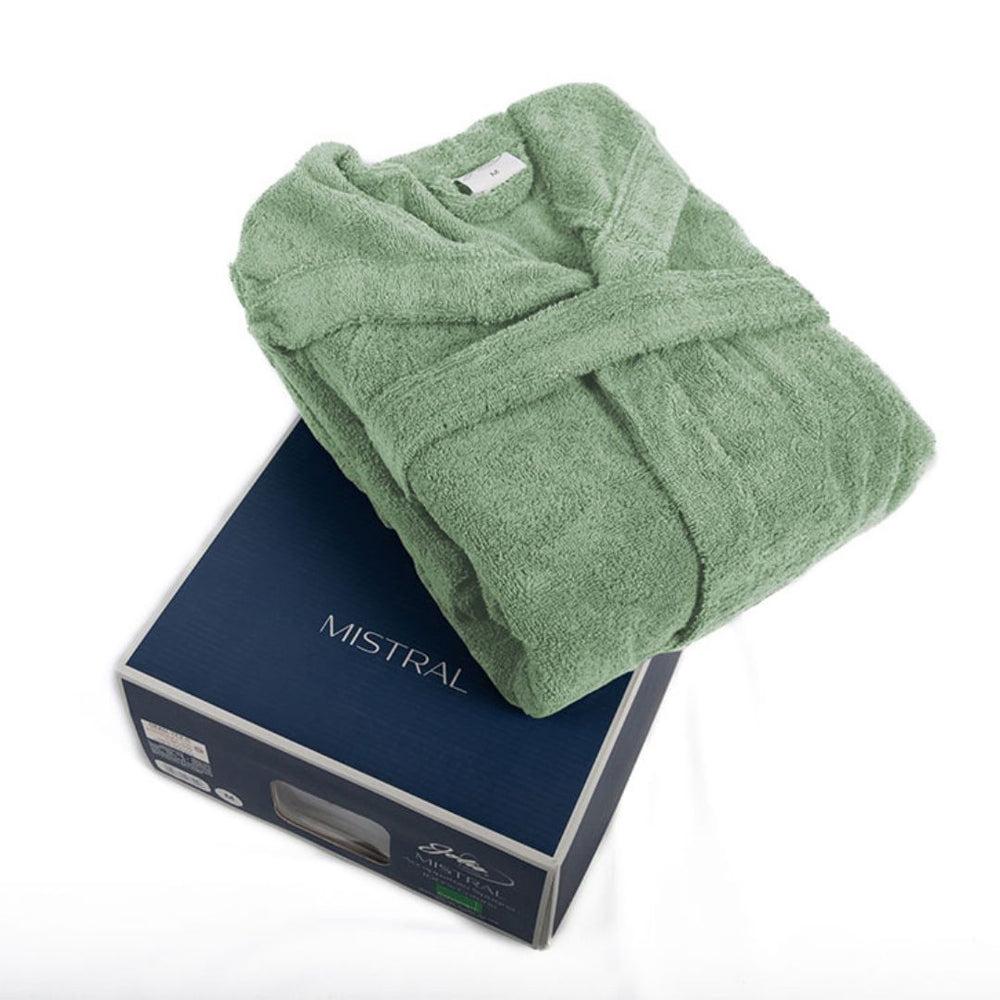 Accappatoio Unisex MISTRAL in SPUGNA Joly SALVIA con Iniziale Personalizzata